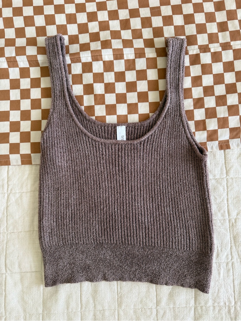 Cozy Ribbed Knit Crop Tank Sweater